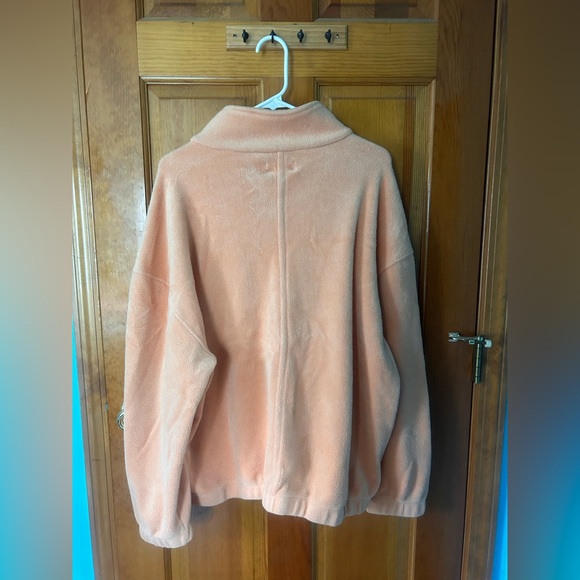 Urban Outfitters Size Large Orange Fleece Zip-Up - Picture 2 of 4